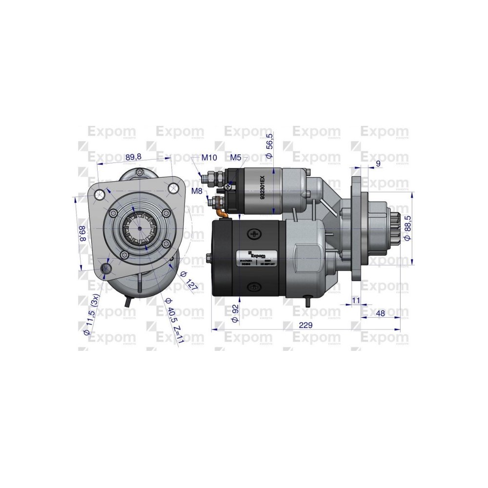 Rozrusznik z reduktorem typu Magneton 9144742 Zetor Lamborghini.Renault Blue Line EXPOM KWIDZYN