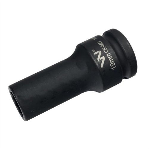 Nasadka udarowa 3/4" dwunastokątna ze stali CrMo 19mm bardzo długa D90 SLIM Waryński