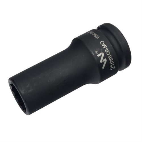 Nasadka udarowa 3/4" dwunastokątna ze stali CrMo 21mm bardzo długa D90 SLIM Waryński