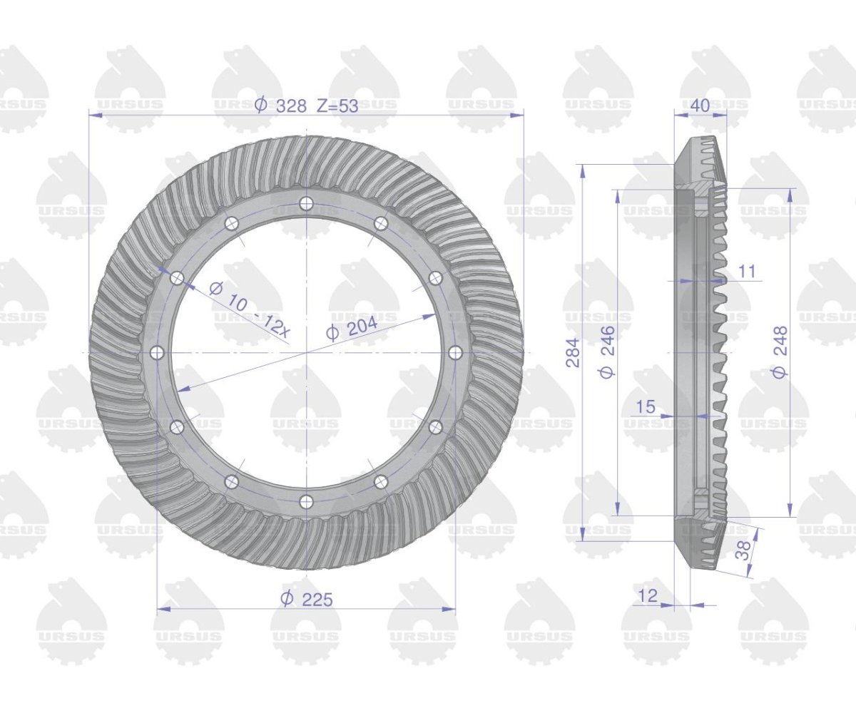 Para kół ataku Zetor nity FI-10 (ząb skośny) ORYGINAŁ URSUS