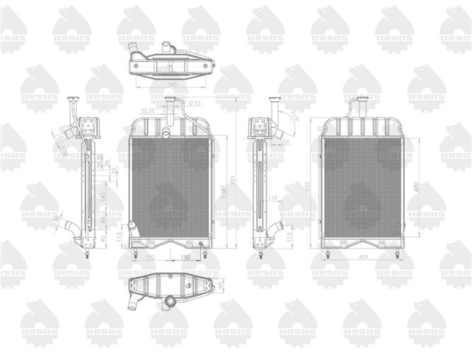 Chłodnica wody miedziana MF3 ORYGINAŁ URSUS
