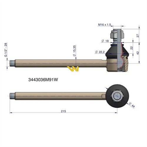 Przegub kierowniczy 3443036M91 WARYŃSKI