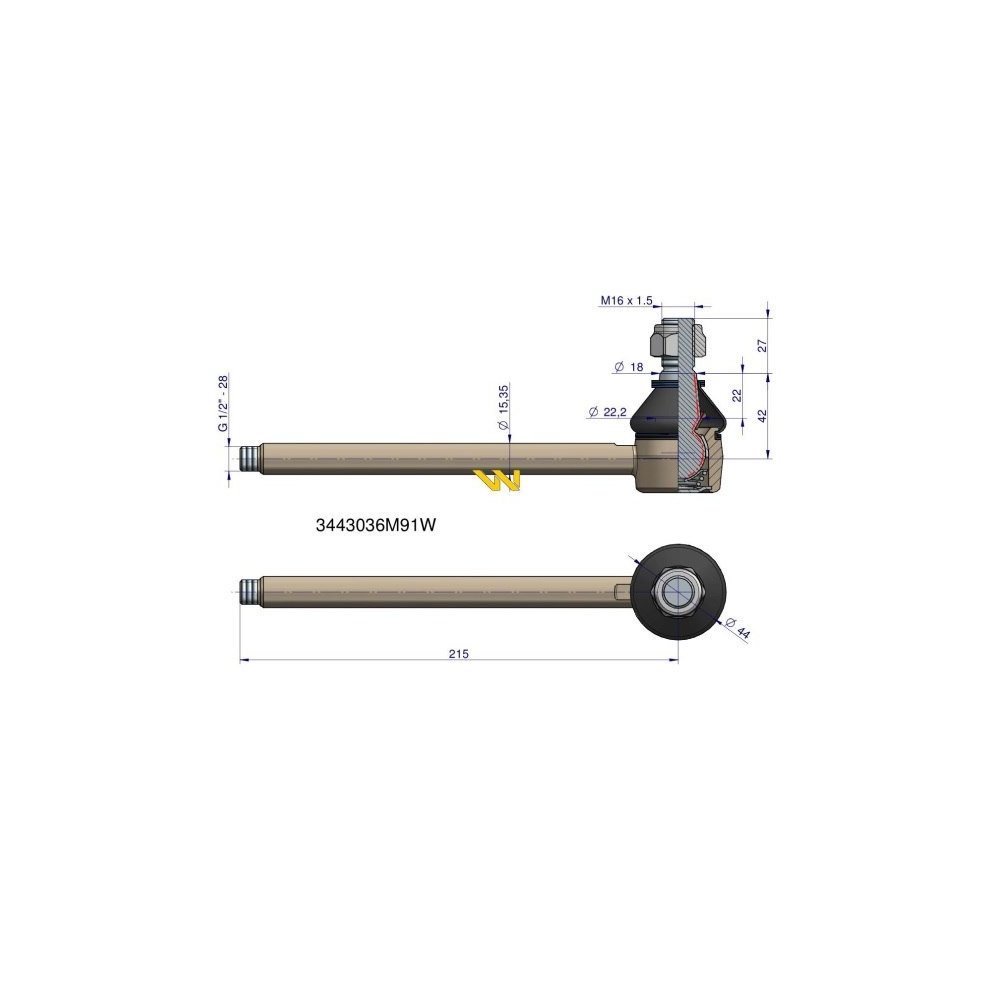 Przegub kierowniczy 3443036M91 WARYŃSKI