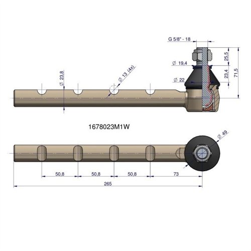 Przegub kierowniczy dolny 1678023M1 WARYŃSKI