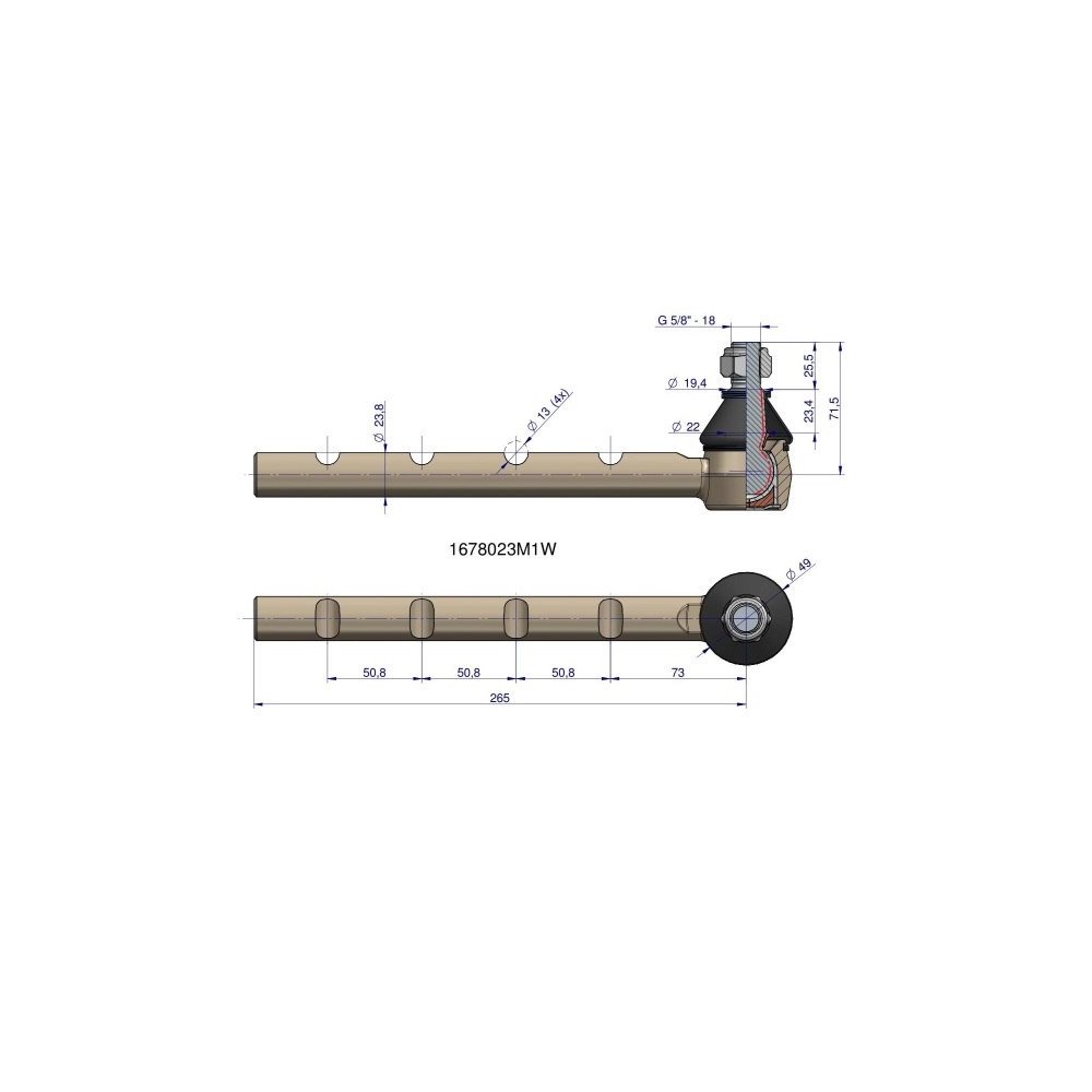Przegub kierowniczy dolny 1678023M1 WARYŃSKI