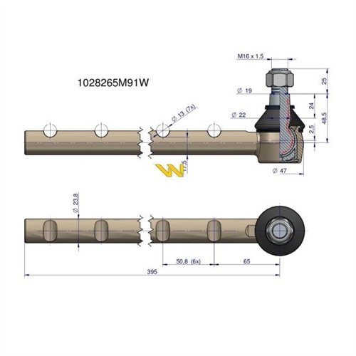Przegub kierowniczy 1028265M91 WARYŃSKI