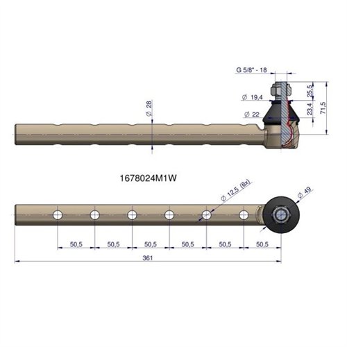 Przegub kierowniczy górny 1678024M1 WARYŃSKI