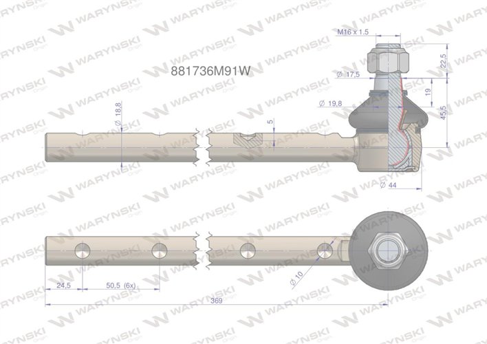 Przegub kierowniczy 881736M91 WARYŃSKI