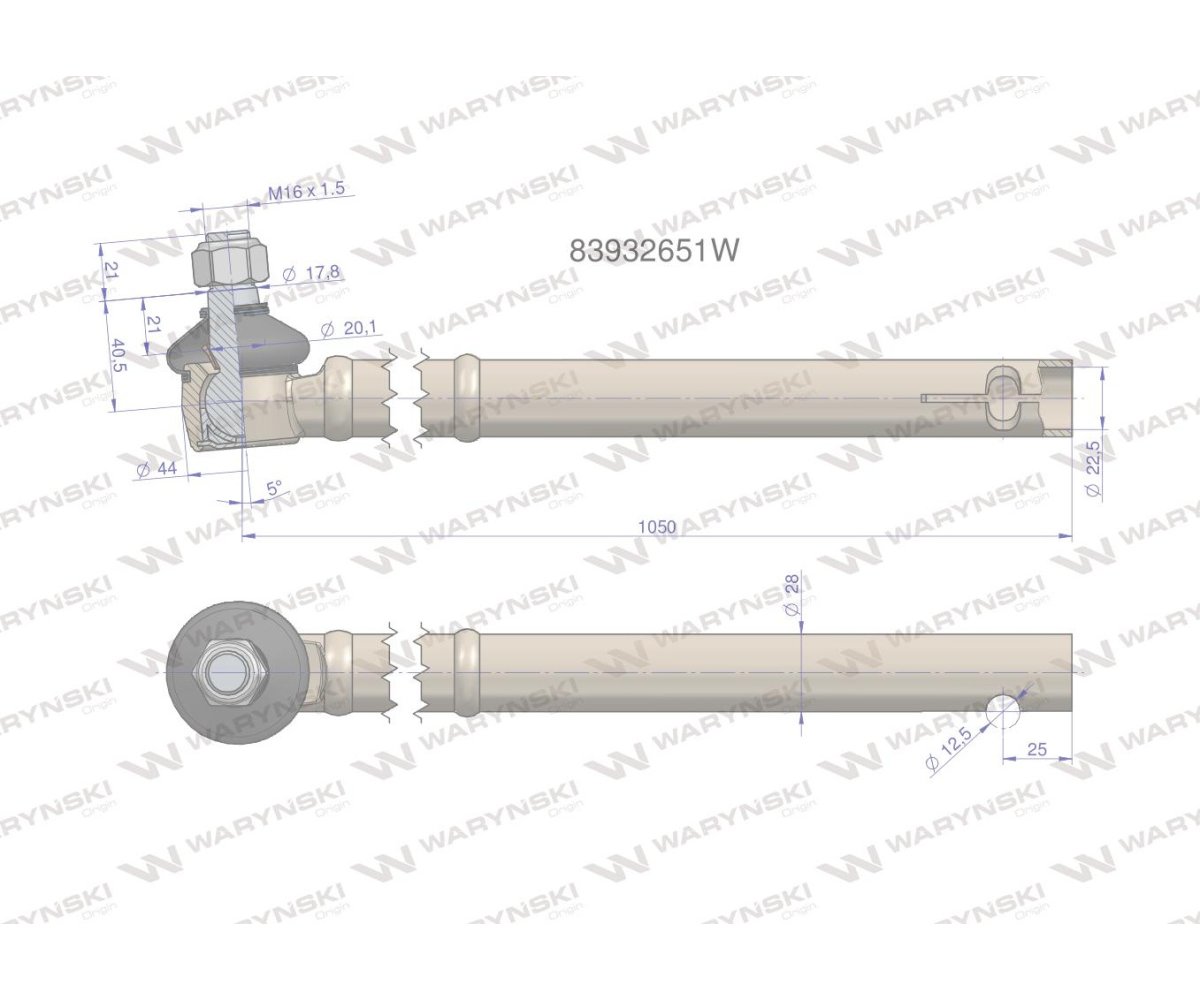 Przegub kierowniczy prawy 83932651 WARYŃSKI