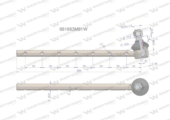 Przegub kierowniczy 881883M91 WARYŃSKI