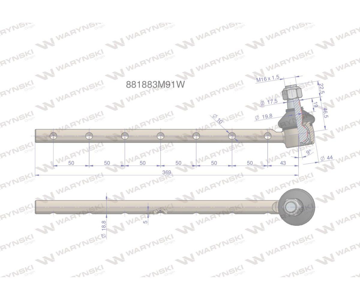 Przegub kierowniczy 881883M91 WARYŃSKI
