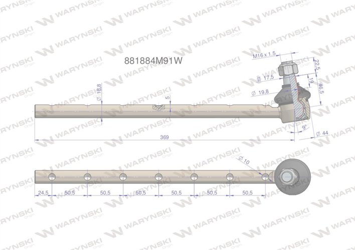 Przegub kierowniczy 881884M91 WARYŃSKI