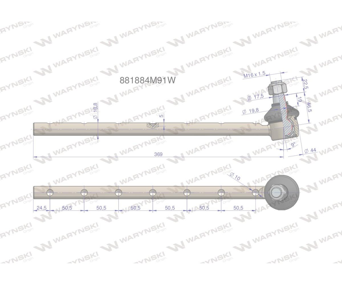 Przegub kierowniczy 881884M91 WARYŃSKI