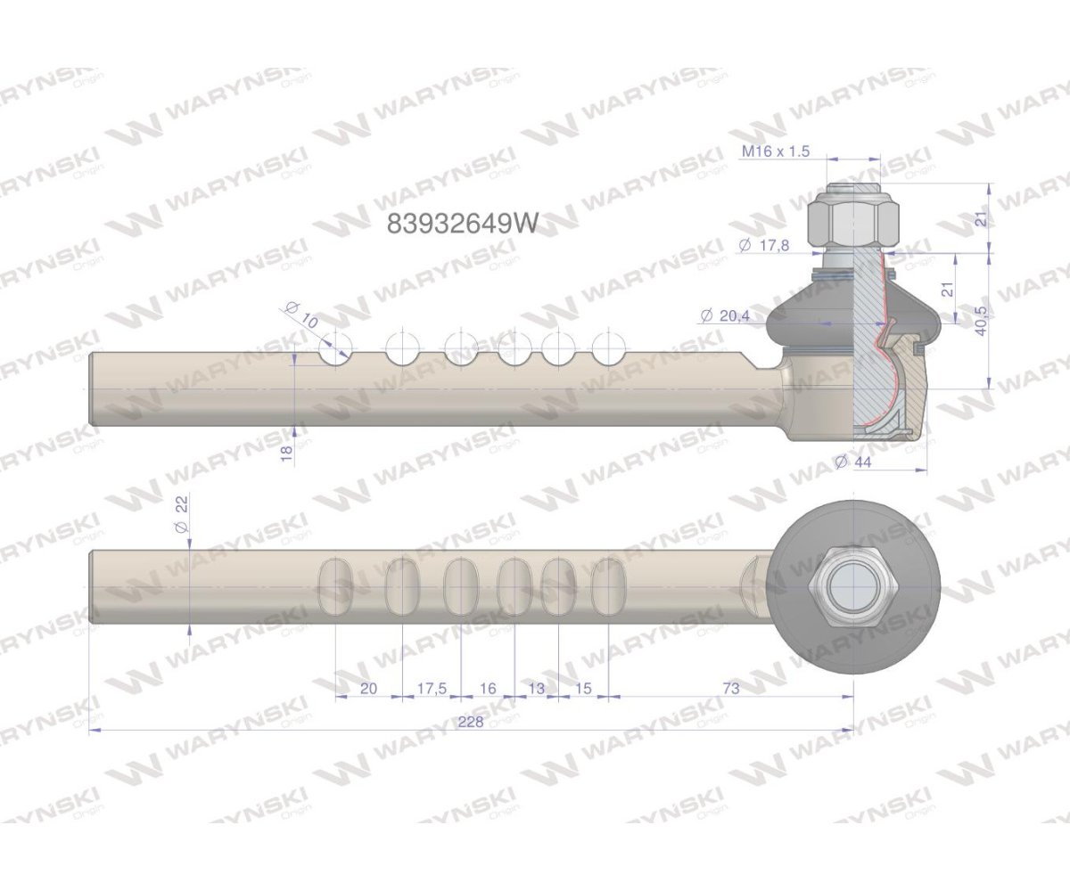 Przegub kierowniczy 83932649 WARYŃSKI