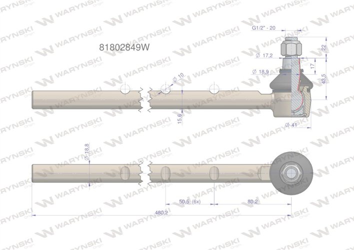 Przegub kierowniczy 81802849 WARYŃSKI