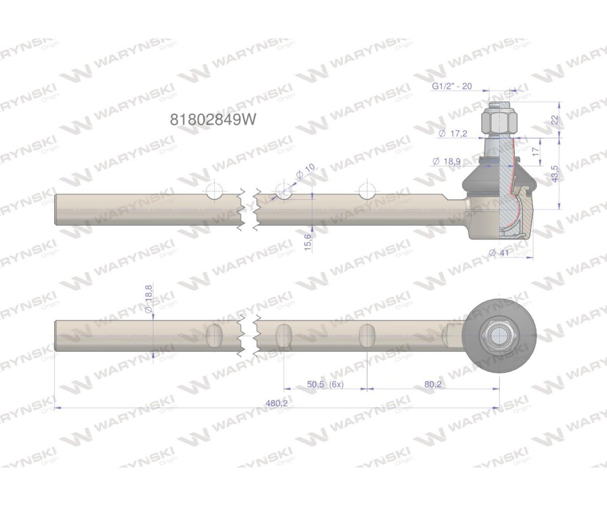 Przegub kierowniczy 81802849 WARYŃSKI