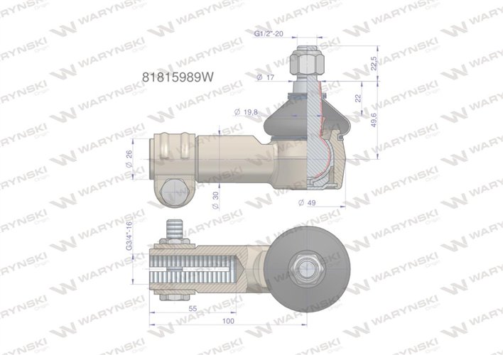 Przegub kierowniczy 3/4" 81816030 WARYŃSKI