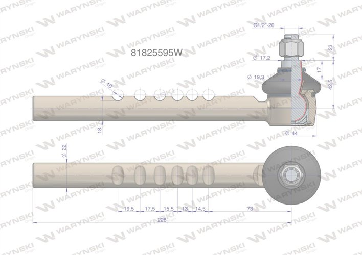 Przegub kierowniczy 81825595 WARYŃSKI