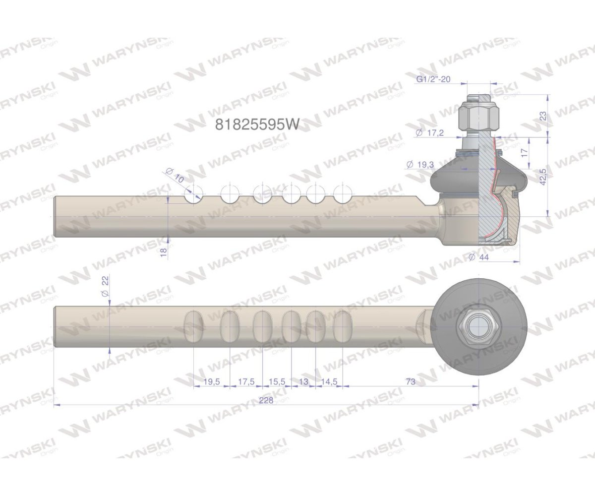Przegub kierowniczy 81825595 WARYŃSKI