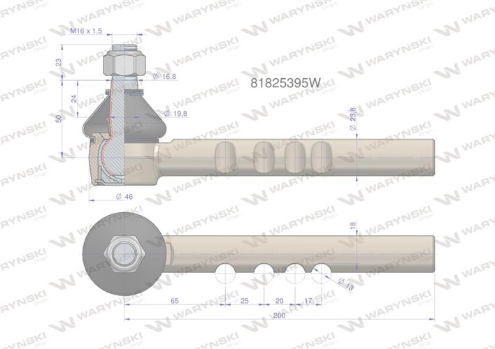 Przegub kierowniczy 81825395 WARYŃSKI