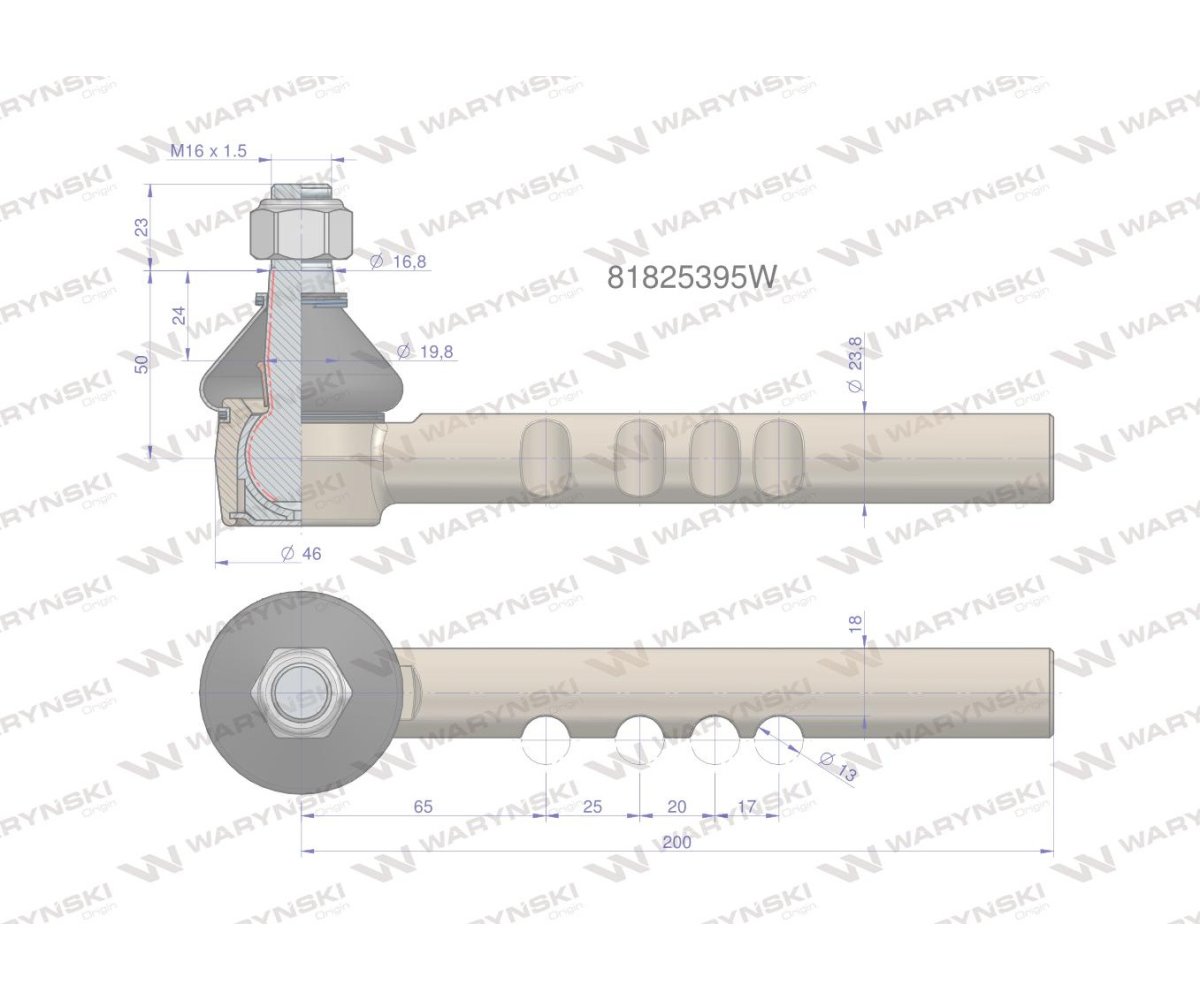Przegub kierowniczy 81825395 WARYŃSKI