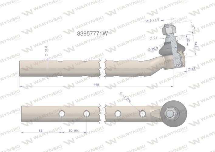 Przegub kierowniczy 1.1/4" 83957771 WARYŃSKI