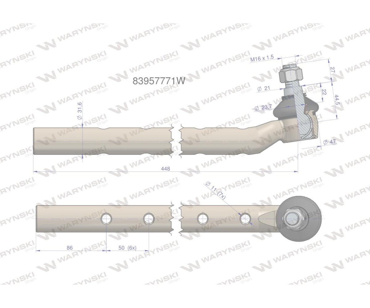 Przegub kierowniczy 1.1/4" 83957771 WARYŃSKI