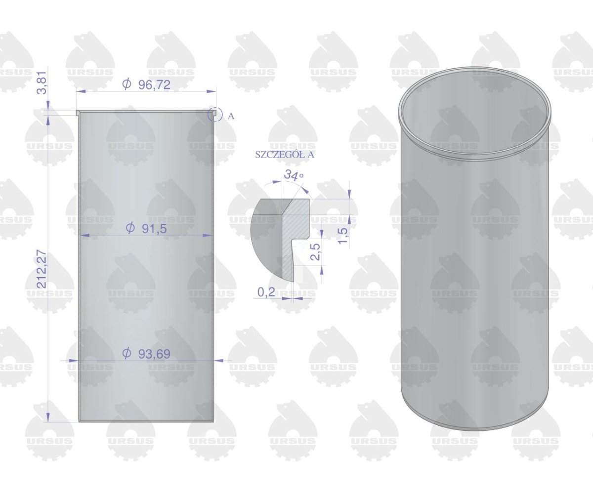 Tuleja silnika honowana MF3 ORYGINAŁ URSUS