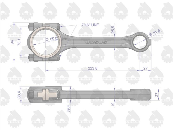Korbowód silnika MF3 ORYGINAŁ URSUS