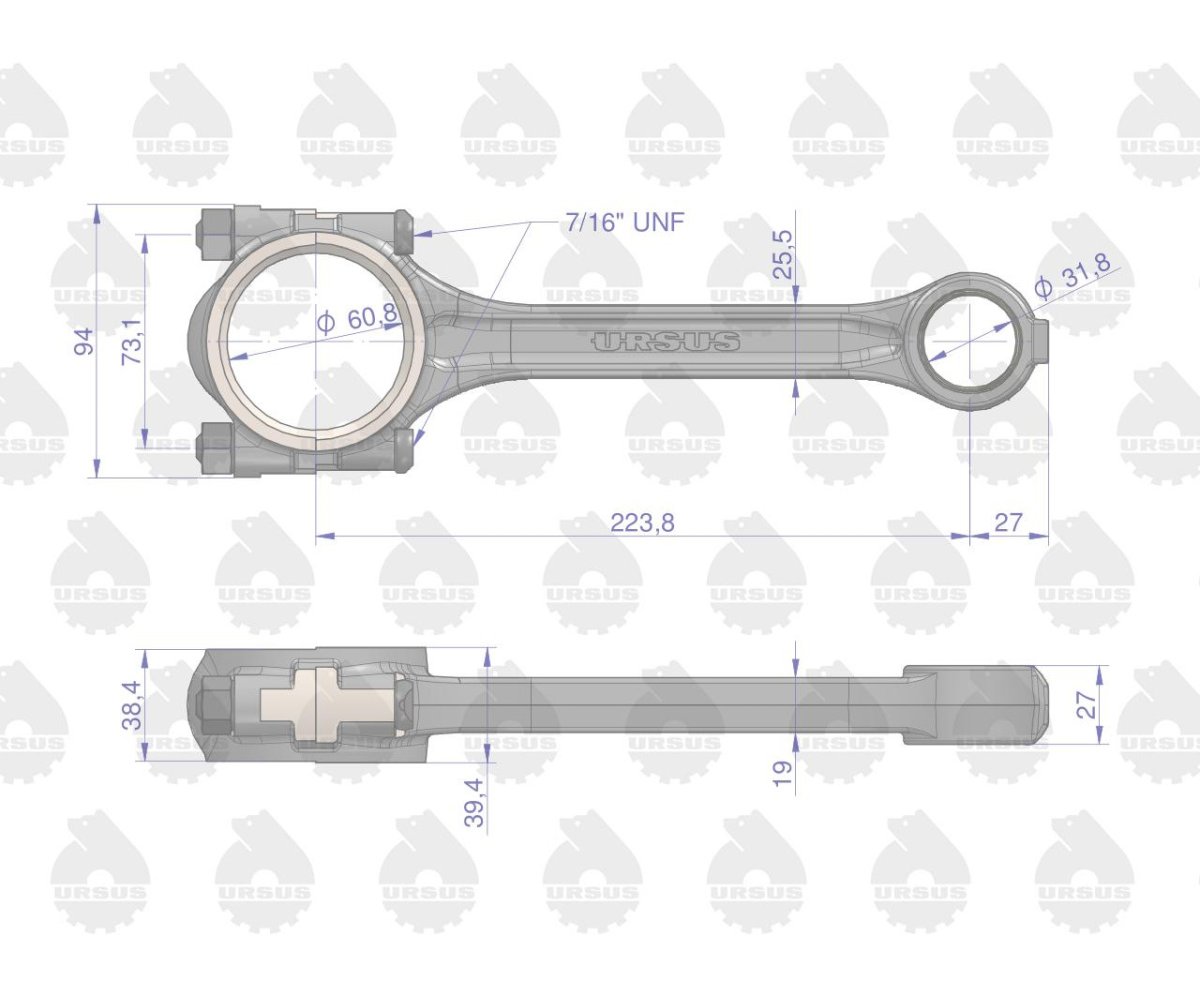 Korbowód silnika MF3 ORYGINAŁ URSUS