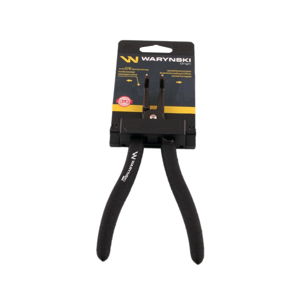 Specjalistyczne szczypce do pierścieni osadczych 178 mm zewnętrzne wygięte Waryński