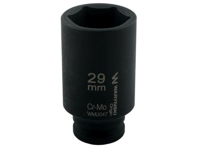 Nasadka udarowa sześciokątna długa 1/2". 29 mm. CrMo. DIN 3129. Waryński