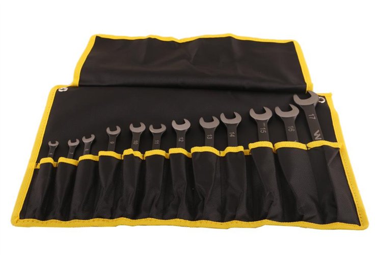 Zestaw kluczy płaskooczkowych w pokrowcu 12 szt rozmiary 6-17 w standardzie ASME B107-2010 Waryński