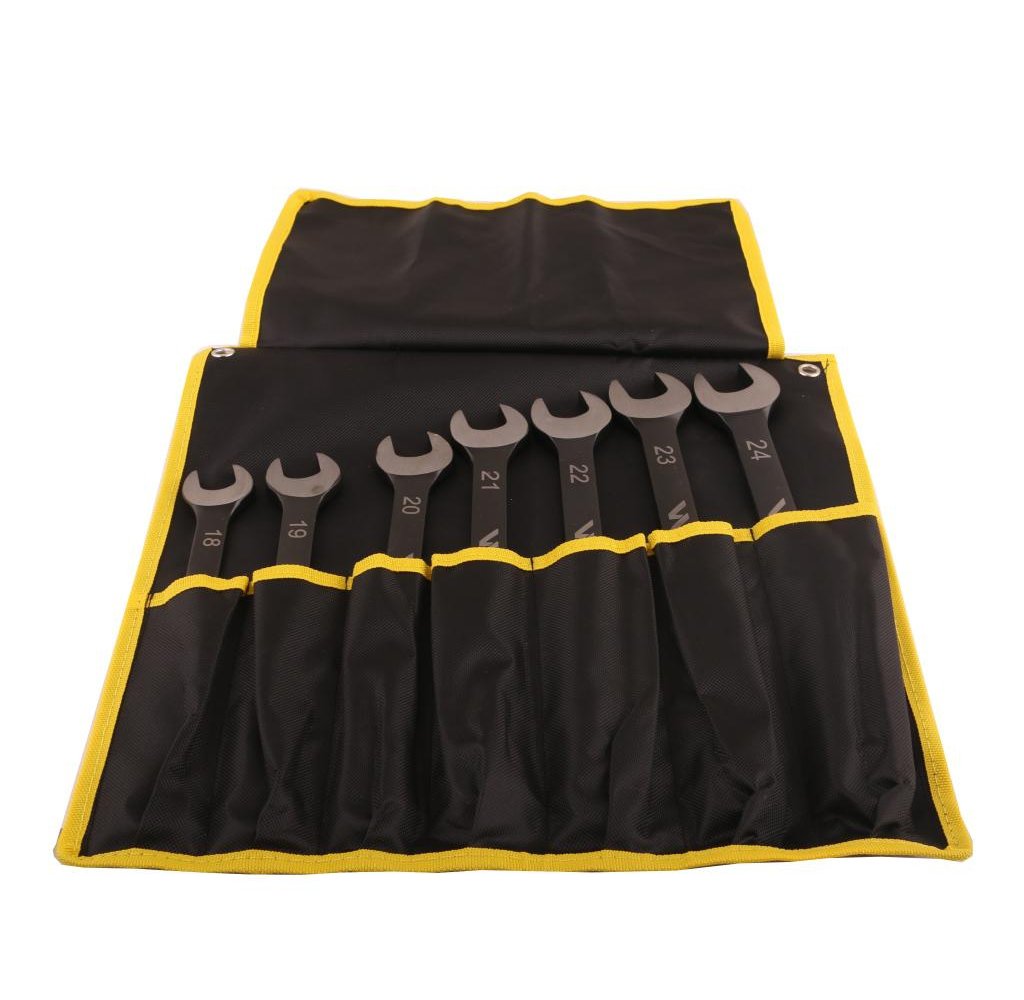 Zestaw kluczy płaskooczkowych w pokrowcu 7 szt rozmiary 18-24 w standardzie ASME B107-2010 Waryński