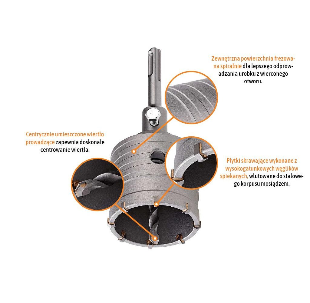 Wiertło do betonu koronowe - uchwyt SDS PLUS mm / 65 mm / TEGER