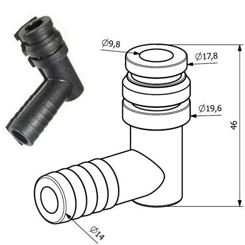 Wtyczka kątowa o 12,5 - mocowana zawleczką