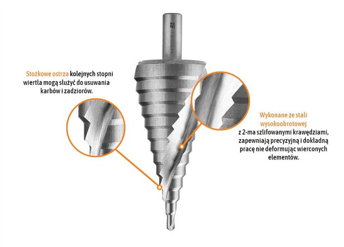Wiertło do metalu - stopniowane 4-30 mm / TEGER