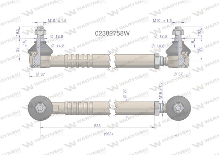 Drążek kierowniczy 963mm 02382758 WARYŃSKI