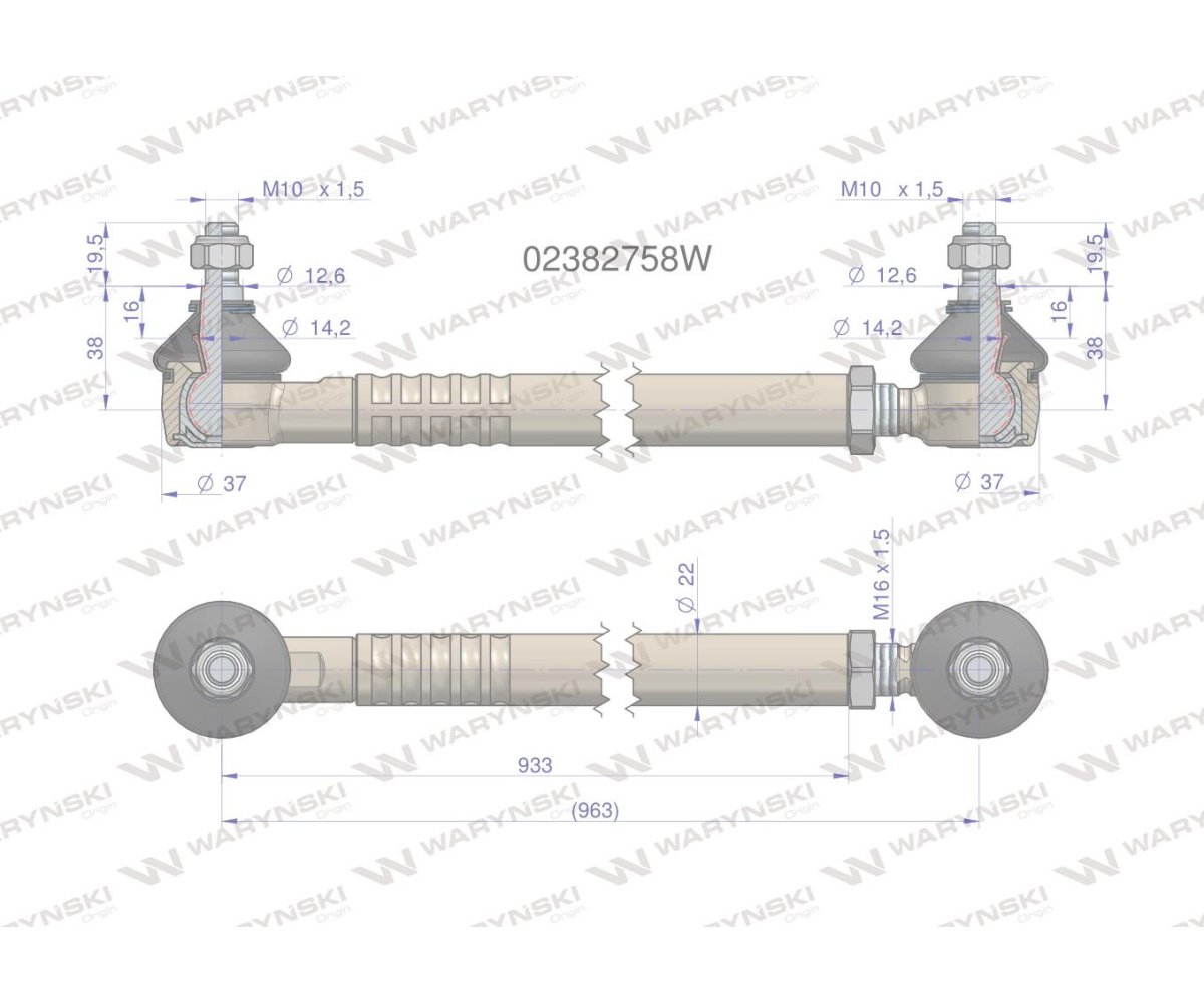 Drążek kierowniczy 963mm 02382758 WARYŃSKI