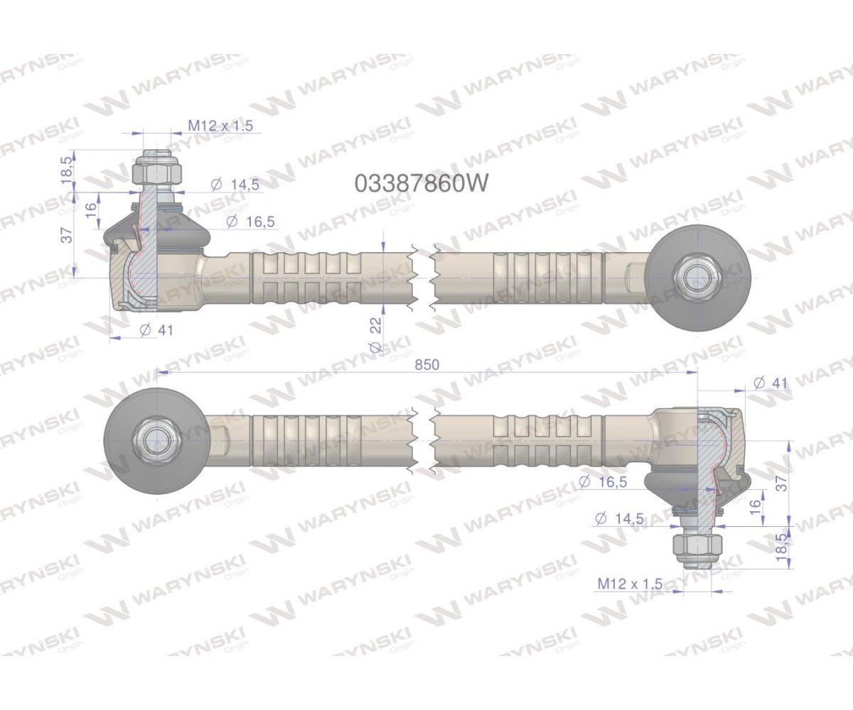 Drążek kierowniczy 03387860 WARYŃSKI