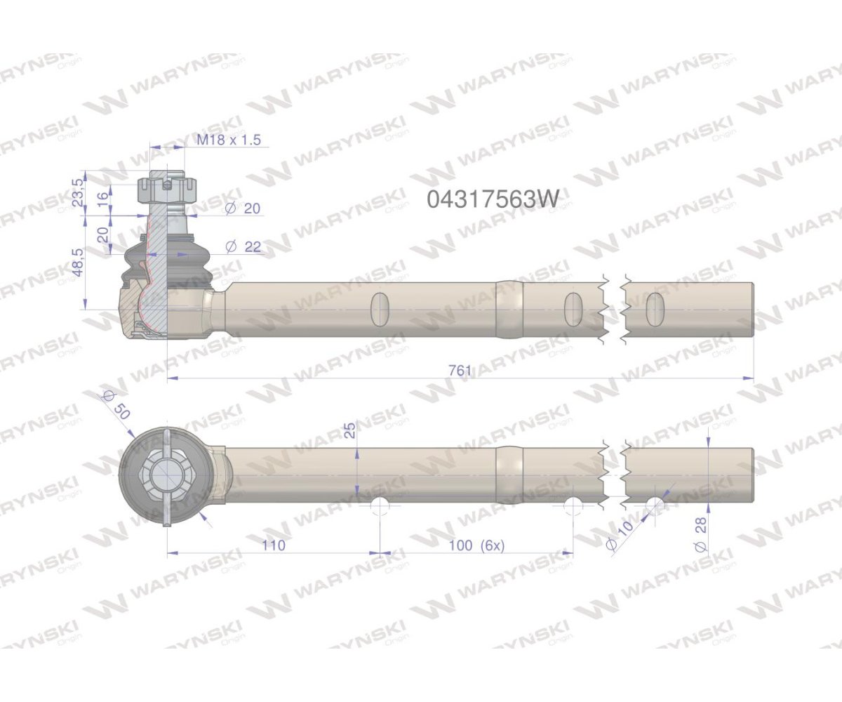 Przegub kierowniczy 04317563 WARYŃSKI