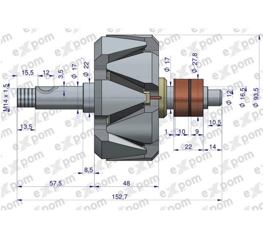 Wirnik alternatora 0120484011EX Nowy Typ EXPOM KWIDZYN eu