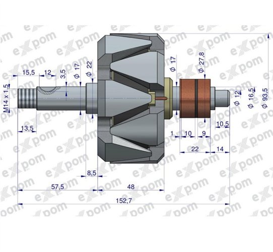 Wirnik alternatora 0120484017EX Nowy Typ EXPOM KWIDZYN eu