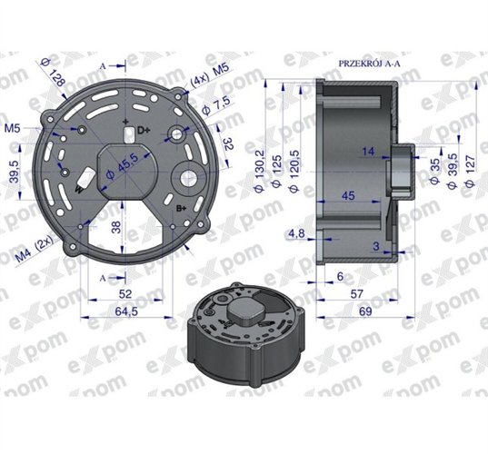 Pokrywa tylna alternatora 0120484017EX Nowy Typ EXPOM KWIDZYN eu