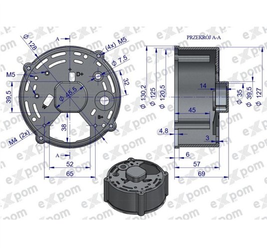 Pokrywa tylna alternatora 0120488205EX Nowy Typ EXPOM KWIDZYN eu