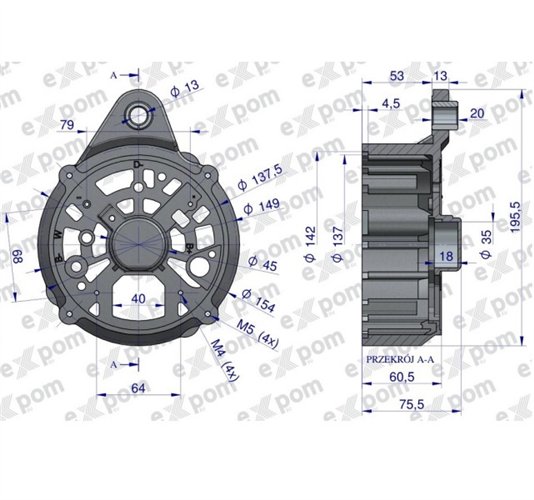 Pokrywa tylna alternatora 0120468055EX Nowy Typ EXPOM KWIDZYN eu