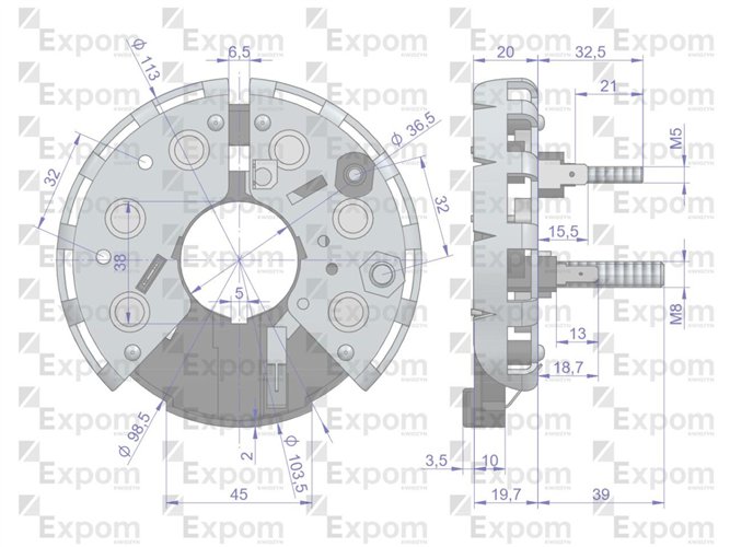 Prostownik diody alternatora 335532 Nowy Typ EXPOM KWIDZYN eu