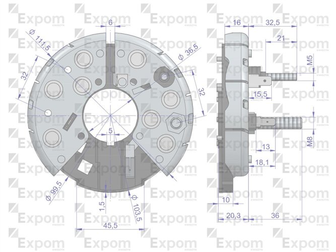 Prostownik diody alternatora 0120484011EX Nowy Typ EXPOM KWIDZYN eu