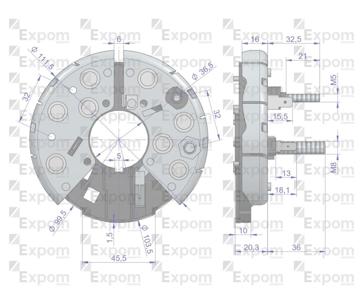 Prostownik diody alternatora 0120484011EX Nowy Typ EXPOM KWIDZYN eu