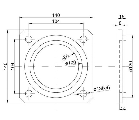 Pokrywa łożyska gruba Talerzówka